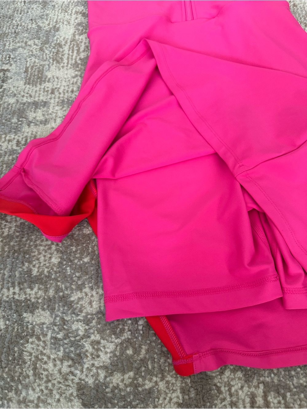 Sage Hot Pink Athletic Tank Dress with Red Trim - Picture 5 of 5